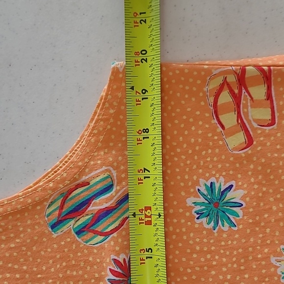 💥3for$12💥 On White women's swimsuit cover-up with Flip-Flop Print size Medium - Picture 4 of 7